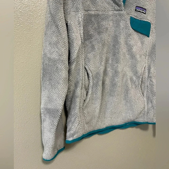 Patagonia Re-Tool 1/4 Snap T Fleece Long Sleeve Jacket Gray/Blue (Small) - Picture 3 of 7
